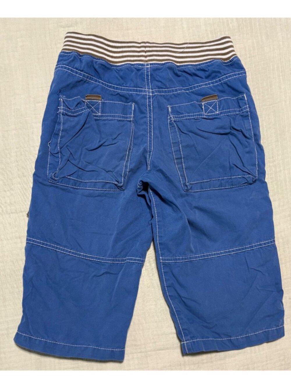 Mini Boden Boys Blue Techno Shorts W/ Striped Waistband Size 8Y - Picture 5 of 8